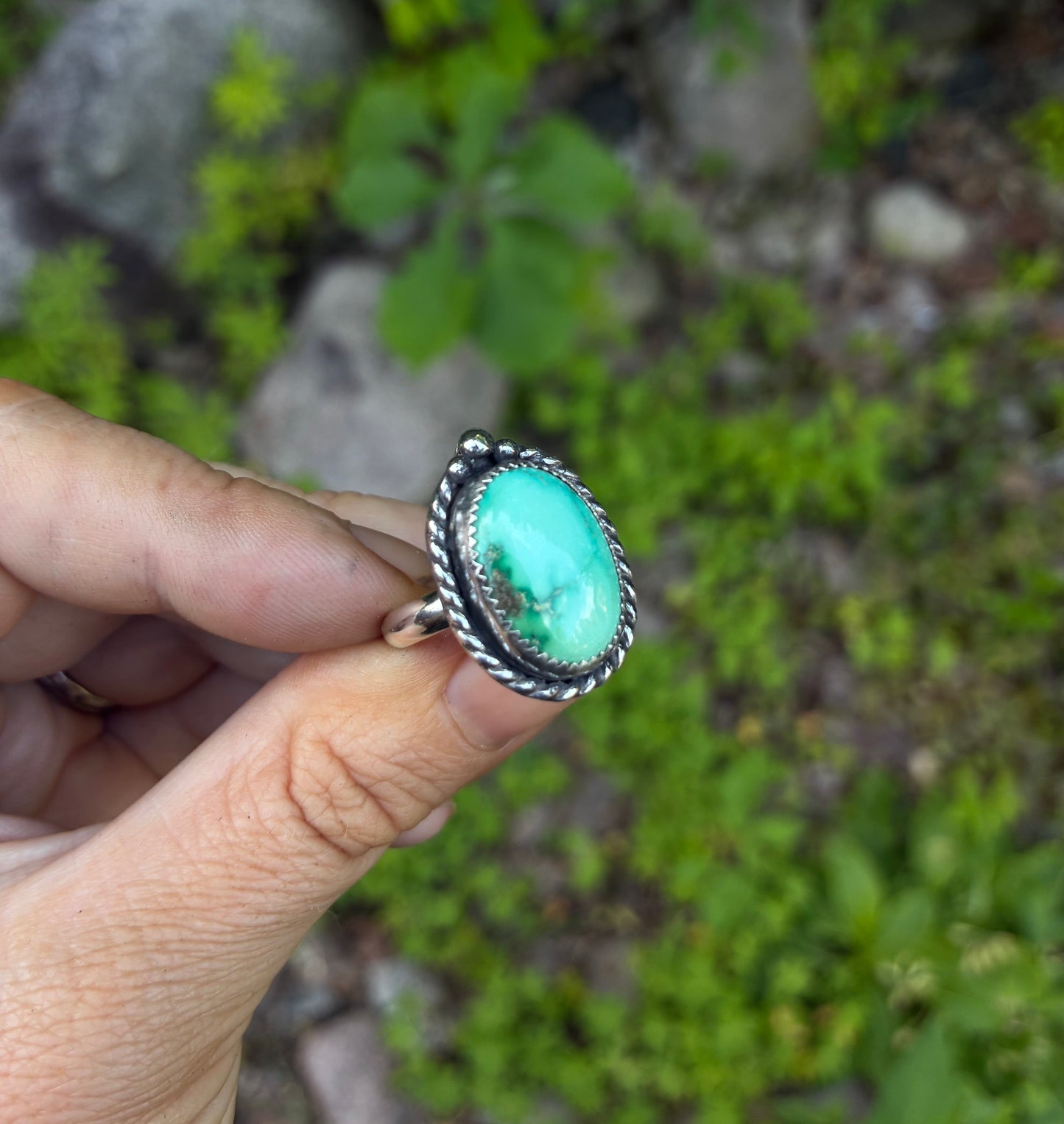 Natural Emerald Valley Turquoise Ring